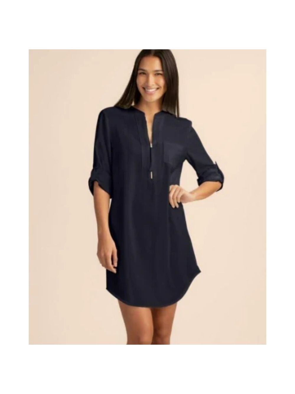 Trina Turk Black Kaiko Shirtdress Size Medium